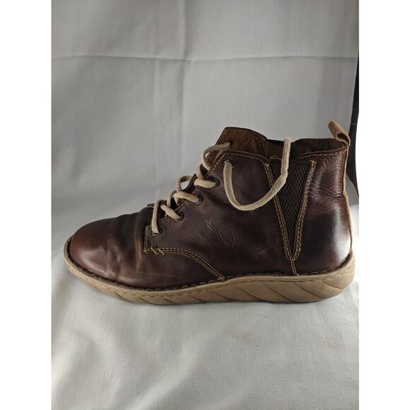 Tony Lama Brown Leather Lace Up Men\' Boots Size 10.5 Round Toe Ankle Rubber Sole main image 6